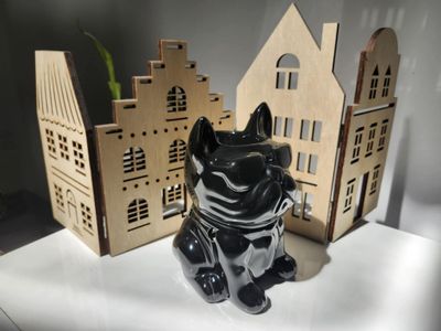 Brûle-parfum bulldog noir