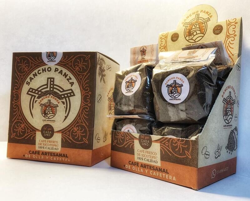 Caja-exhibidor 16 sobres de café tipo Nacional