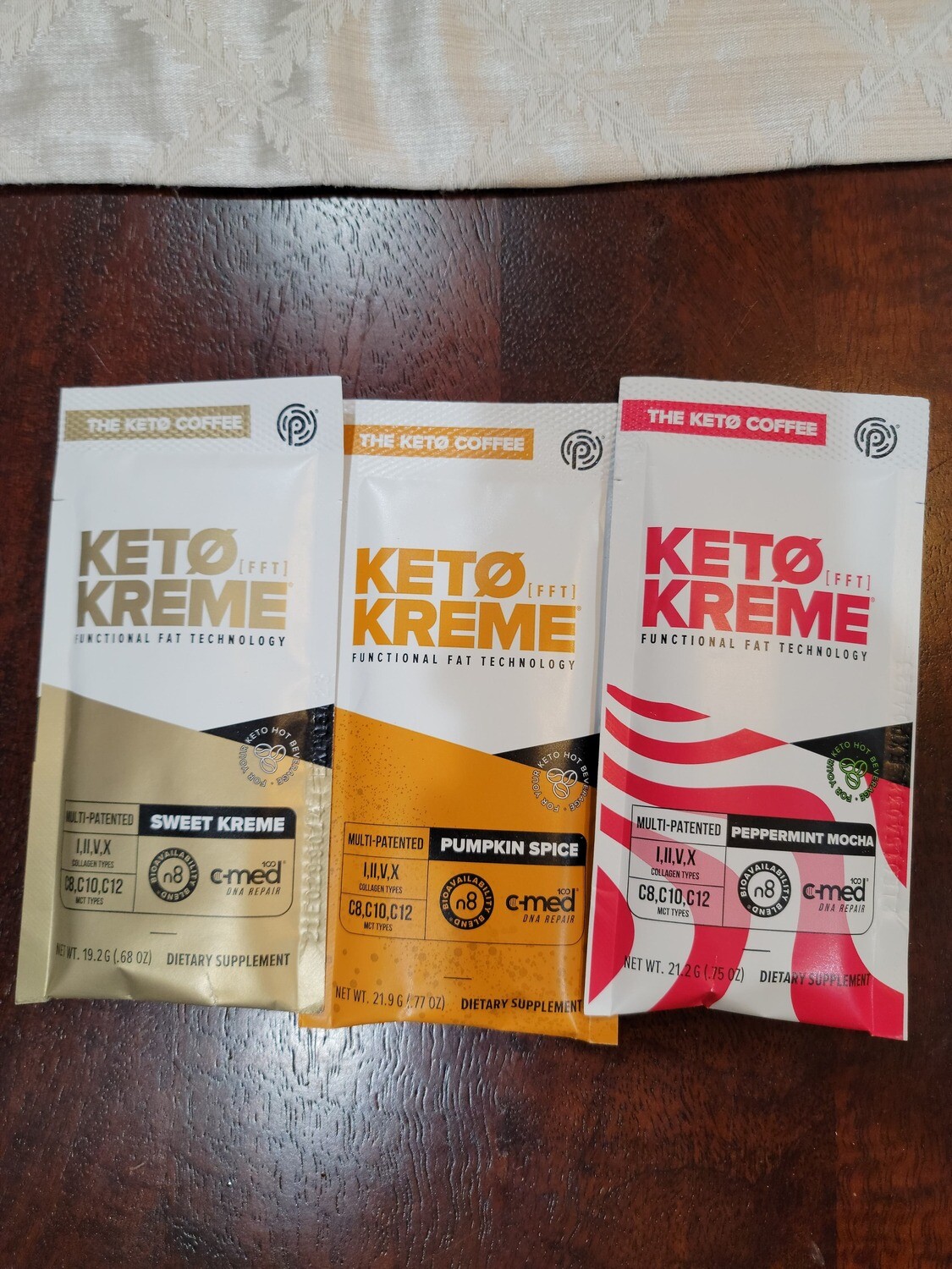 Latte Nut, Pumpkin spice, Peppermint Mocha Kreme