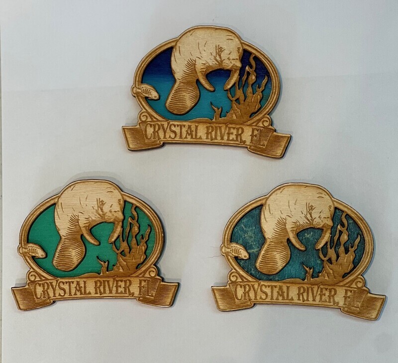 Wood Magnet Kelp Manatee