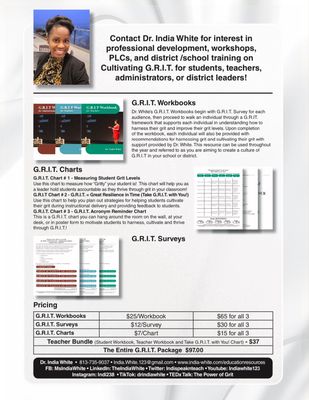 G.R.I.T. Workbook Bundle- Teachers Students and Administrators
