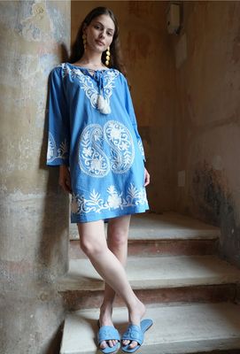 Harmony Embroidered Blue Dress