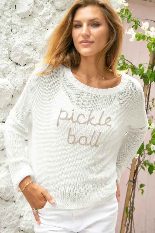 wooden ships Pickleball Sweater - White