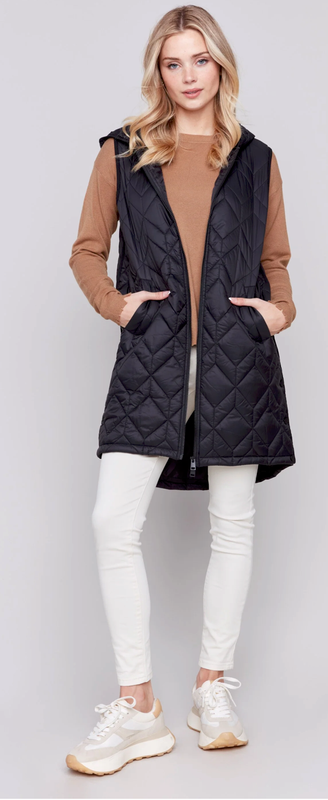 CharlieB Vest Quiltted Puffer Black