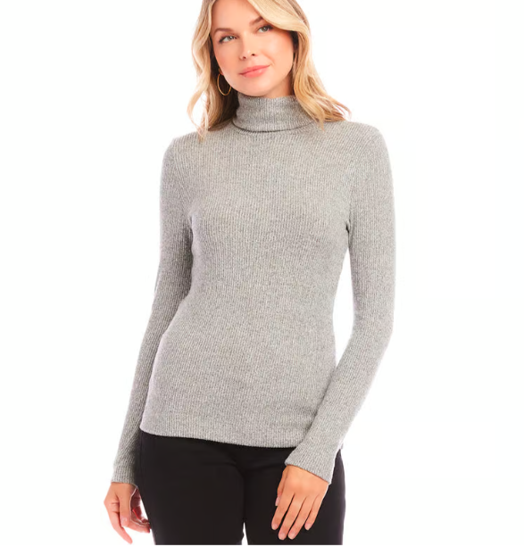 Grey Ribbed Turtleneck