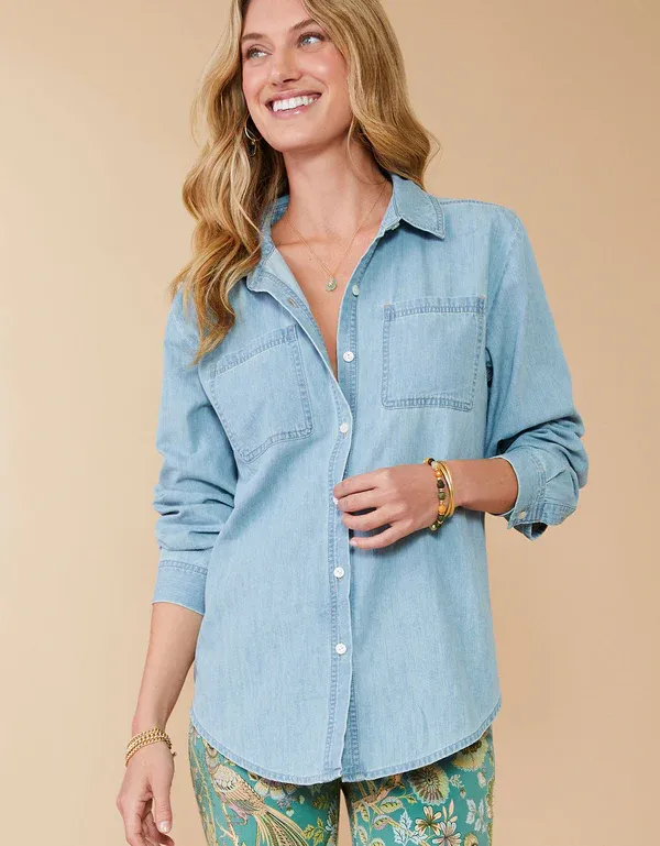 Spartina Aida Buttonfront Top - Isle of Palm