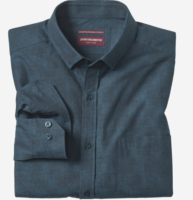 Johnston &amp; Murphy Airplane Button Down - Navy