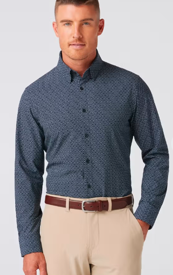 Mizzen + Main Diamond Button Down - Navy