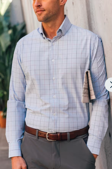 Mizzen + Main Rodeo Plaid Button Down - Sky