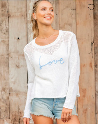 wooden ship Love Script Sweater