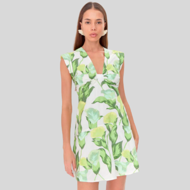 Adelyn Rae Eloise Dress - White/Green