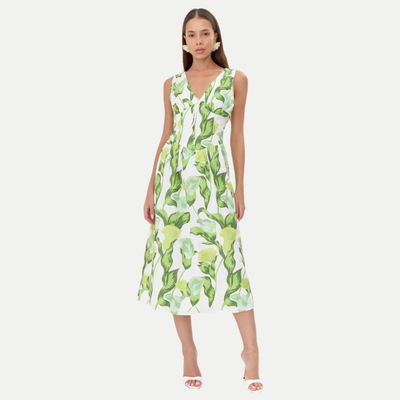 Adelyn Rae Penelope Dress - White/Green