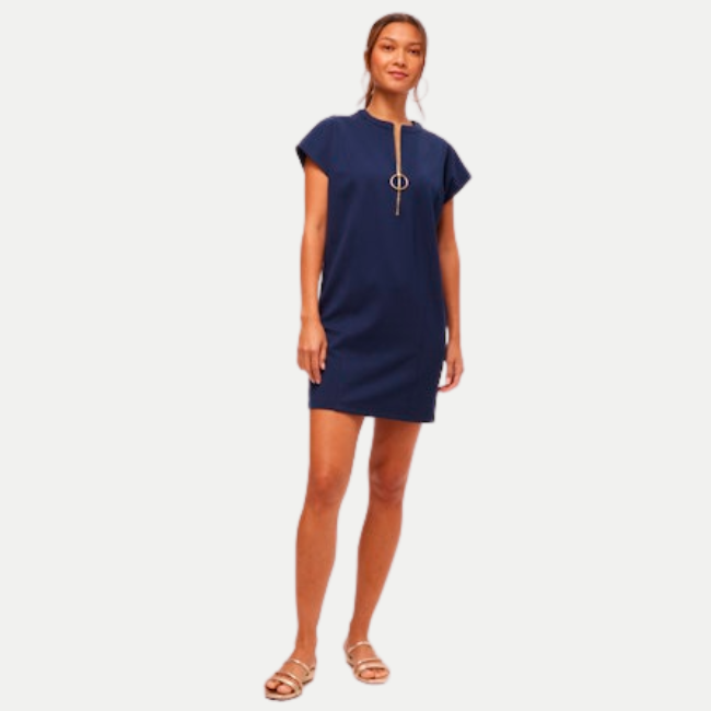 Trina Turk Doubles Short-Sleeve Wedge Dress - Ink