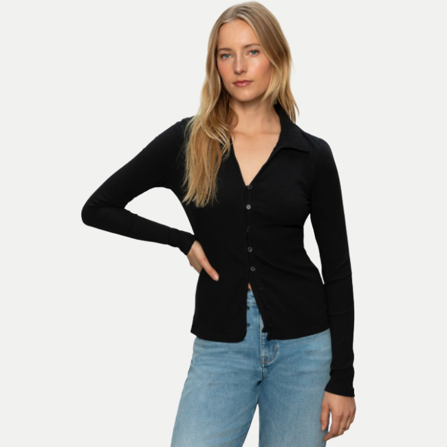 Sanctuary Daydreamer Knit Shirt - Black
