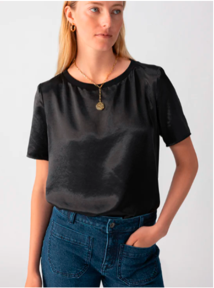 Sanctuary Satin Tee - Black