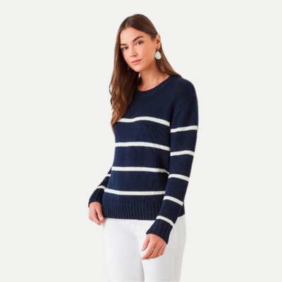 Karen Kane Crewneck Stripe Sweater