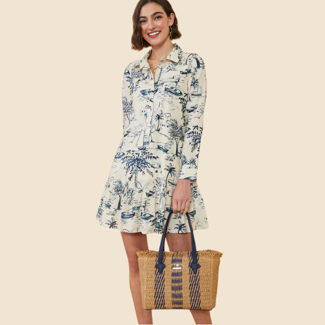 Spartina Ivonne Dress - Clara Seascape Cream