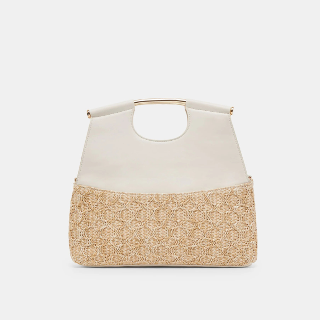 Dolce Vita Bianca Clutch - Ivory Natural Raffia