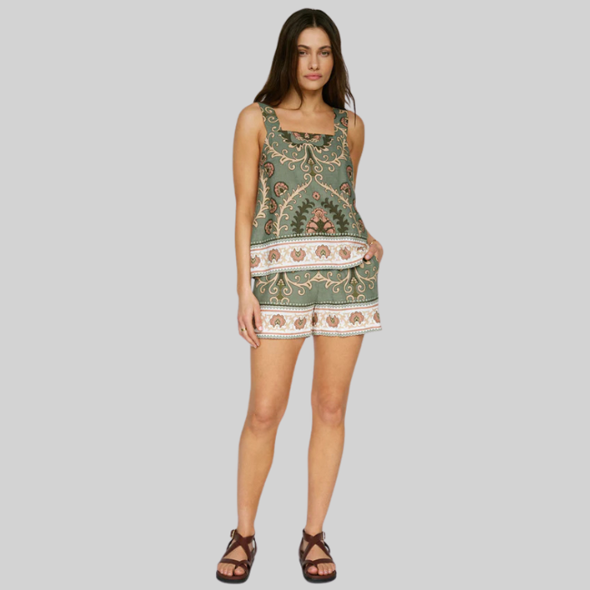 Sanctuary Button Back Cami  - Mezzo Sage