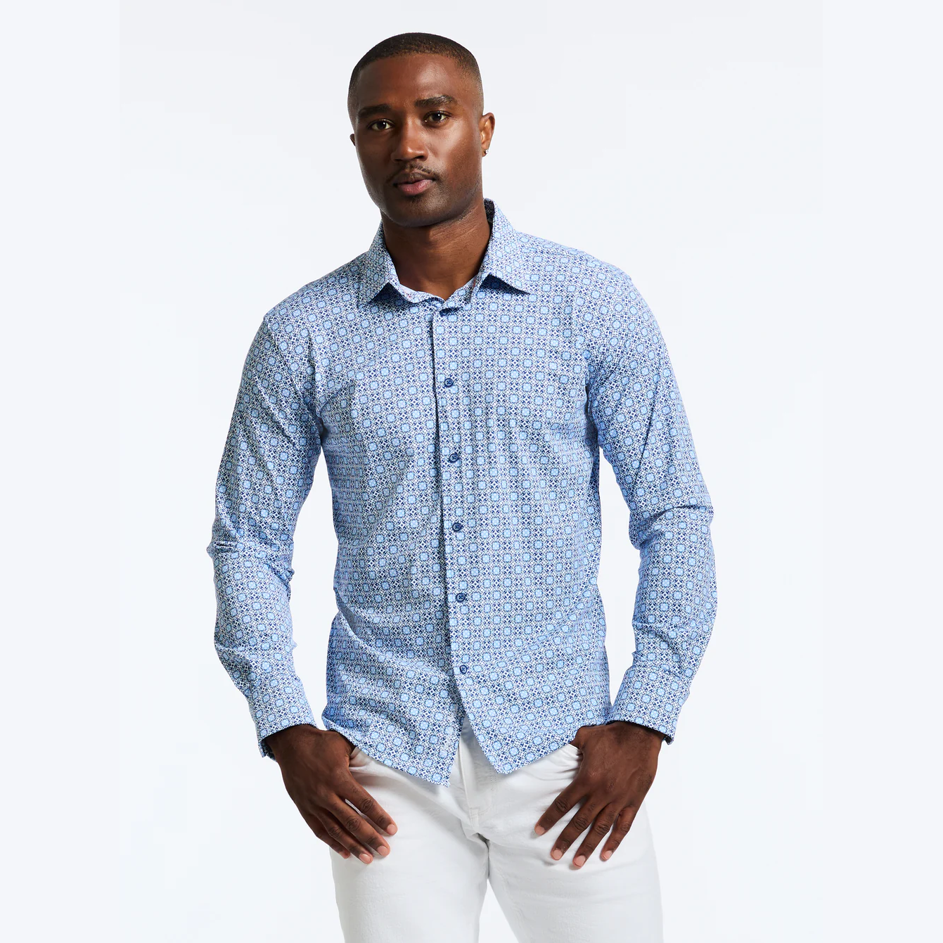 Robert Graham Caspian Long Sleeve Button Down Shirt - Blue