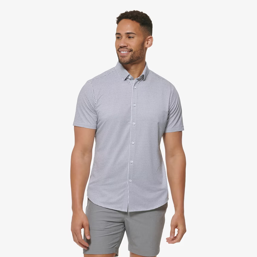 Mizzen + Main Halyard Short Sleeve Shirt - Blue Geo