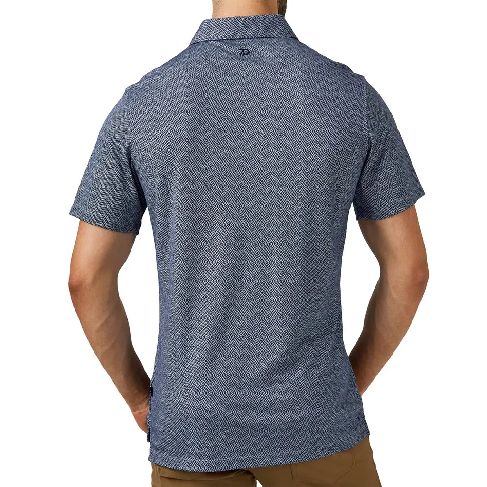 7Diamonds Tantalum Pima Polo - Steel Blue