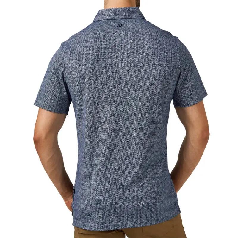 7Diamonds Tantalum Pima Polo - Steel Blue
