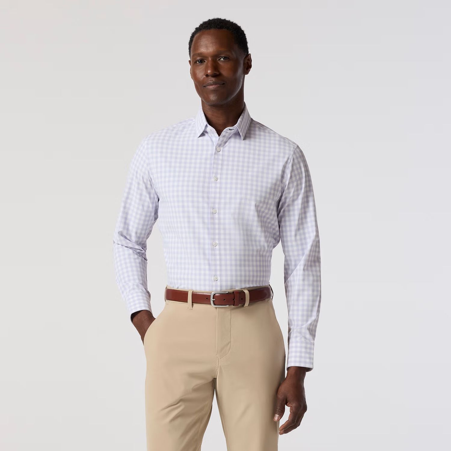 Mizzen + Main Leeward Dress Shirt - Lilac Madison Check