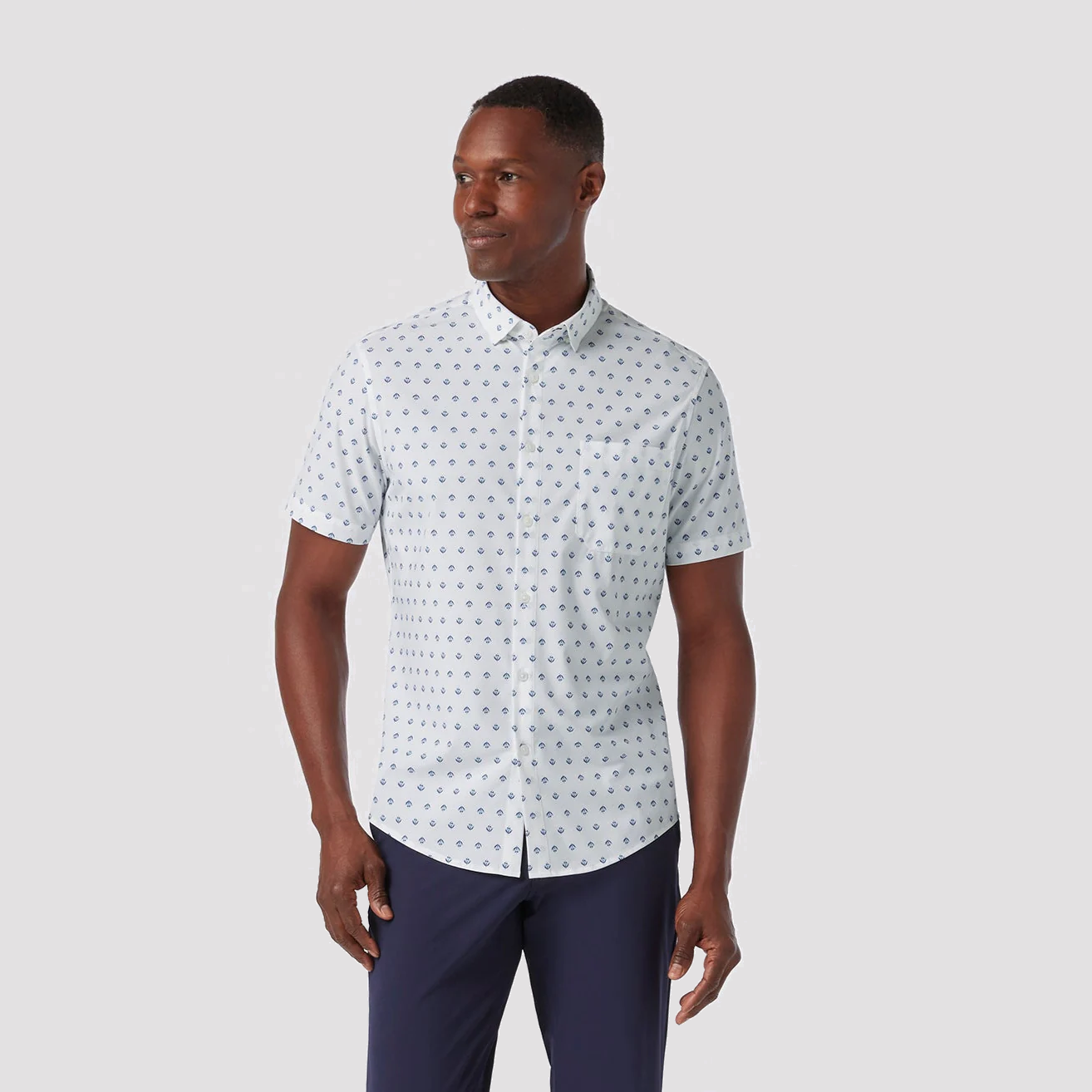 Mizzen + Main Leeward Short Sleeve Dress Shirt - Carolina Floral Geo