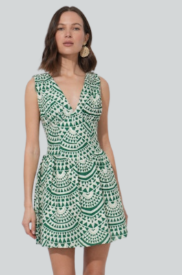 Adelyn Rae Maris Crochet Mini Dress - Green