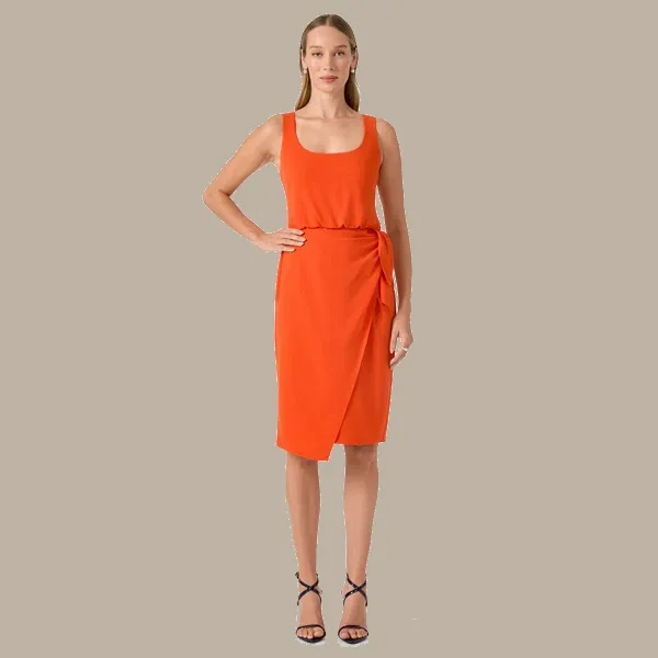 Trina Turk O&#39;Rita Sleeveless Tie-Waist Midi Dress - Ryuji Red