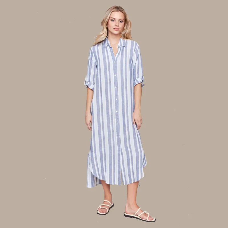 Charlie B Striped Linen Blend Tunic Dress - Stripes
