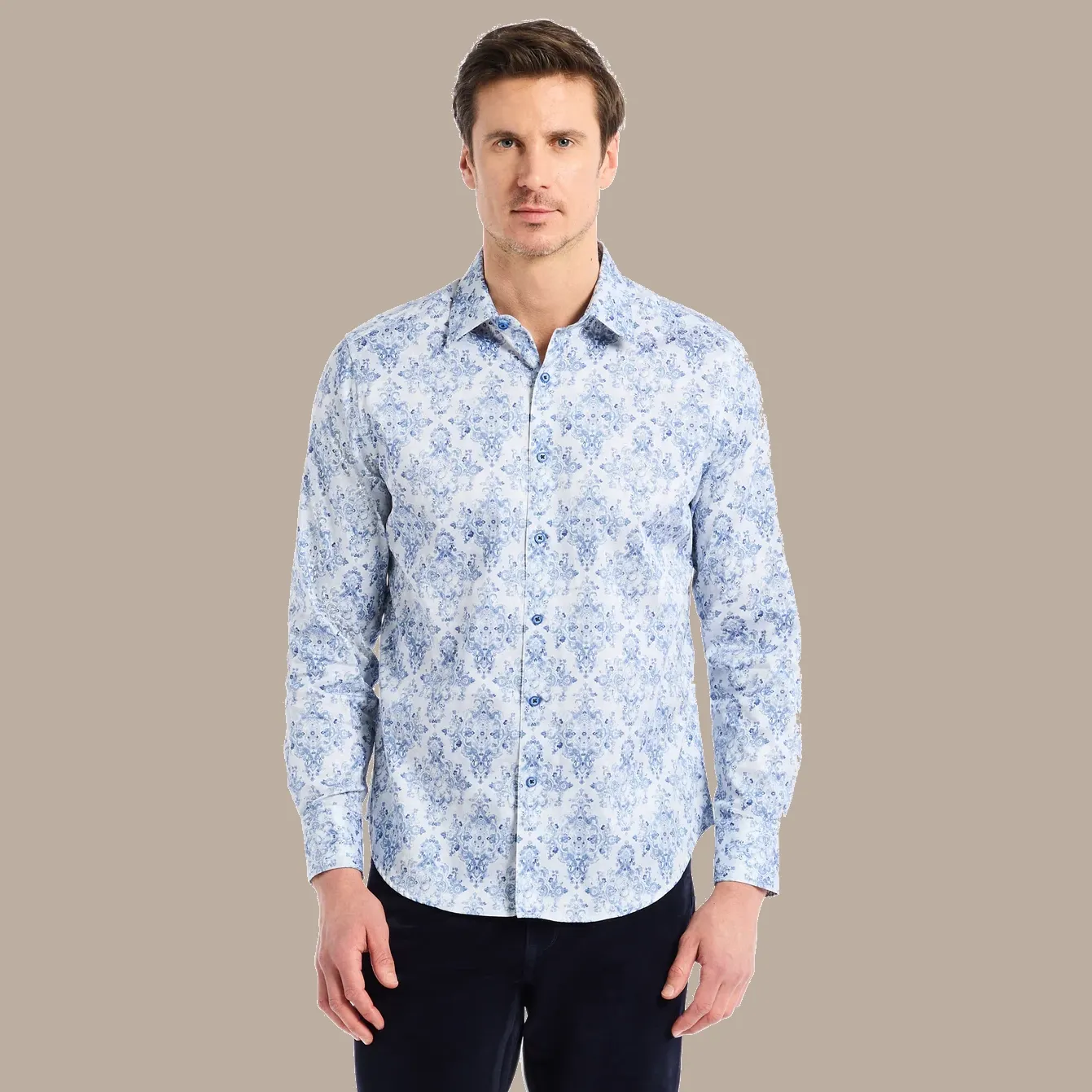 Robert Graham Delancey long Sleeve Button Down Shirt - Navy