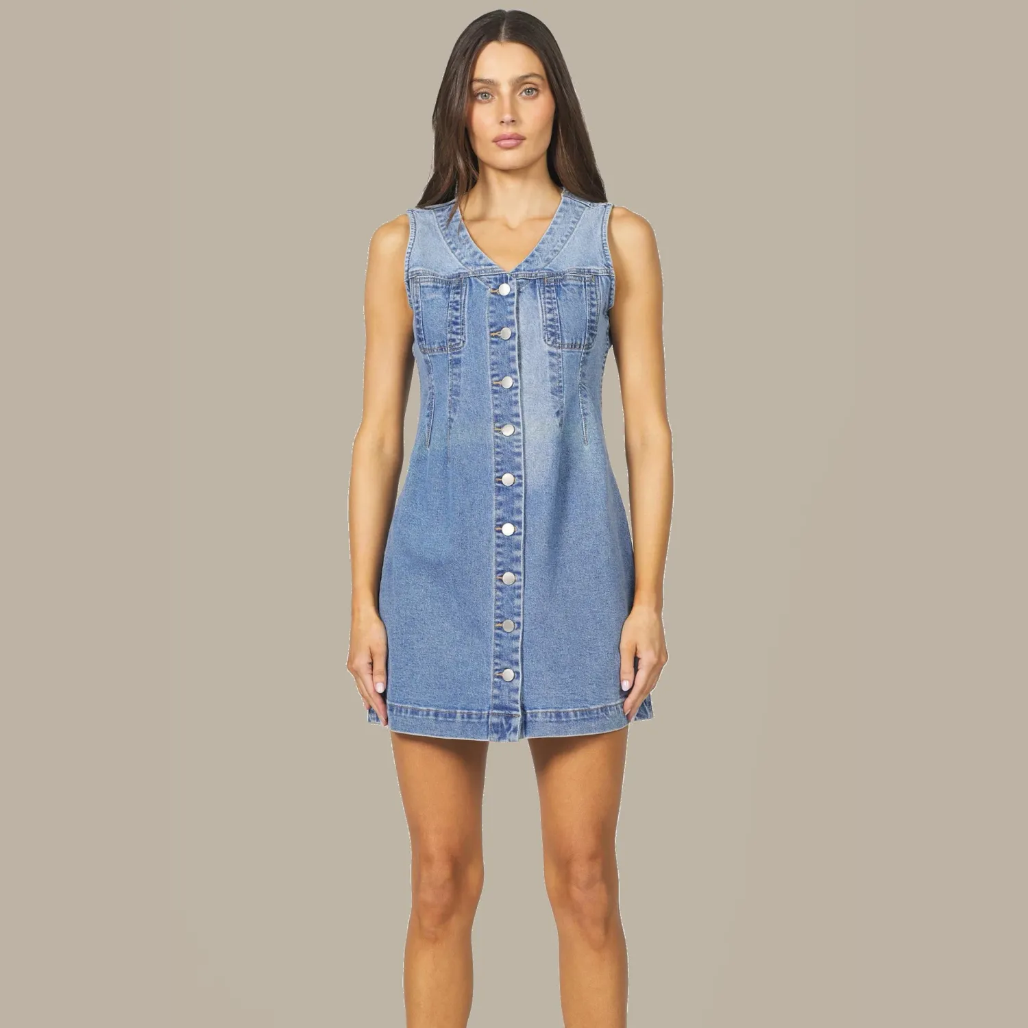 Dear John Sabrina Denim Dress - Pacific