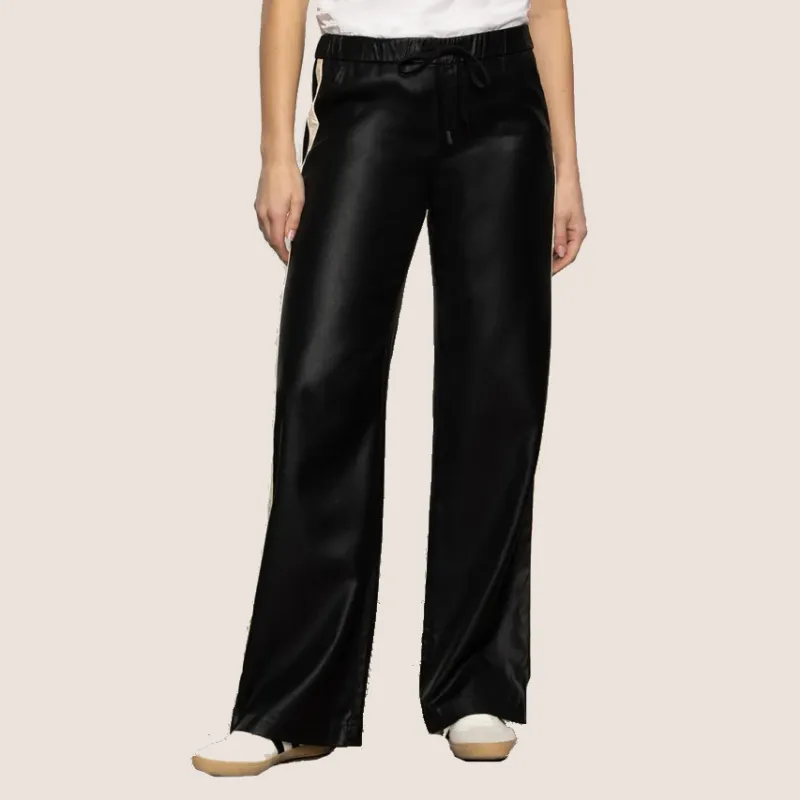 Sanctuary Pant Coated Twill Track Pant - Black