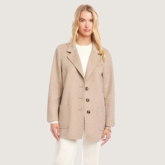 Karen Kane Oversized Brushed Blazer - Oatmeal