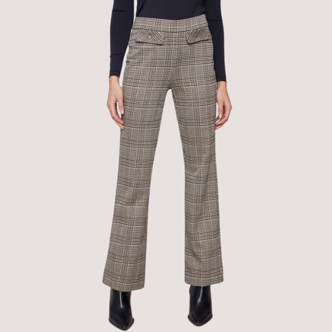 Charlie B Glen Plaid Flare Pants - Wales