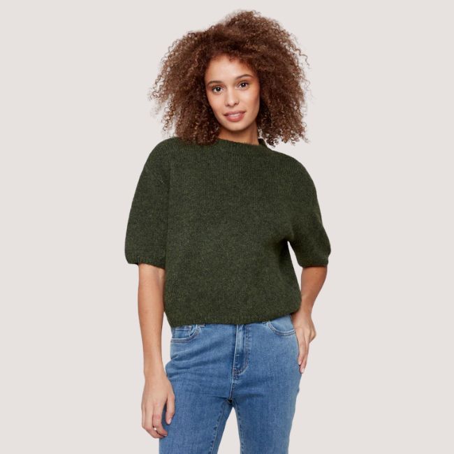Charlie B Balloon Elbow Sleeve Knit Sweater - Spruce