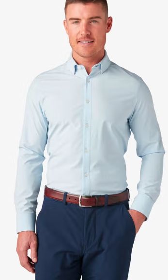 Mizzen + Main Solid Button Down - Light Blue