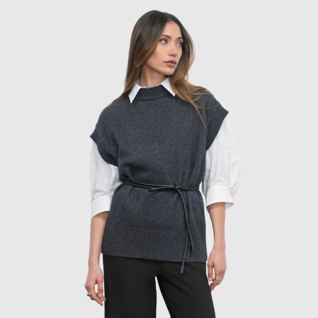 Greylin Jaime Open Back Vest  - Charcoal