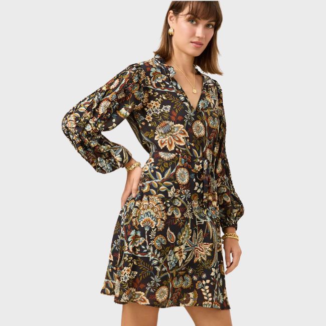 Spartina Wilenna Ruffle Dress - Guerard Estate Bird