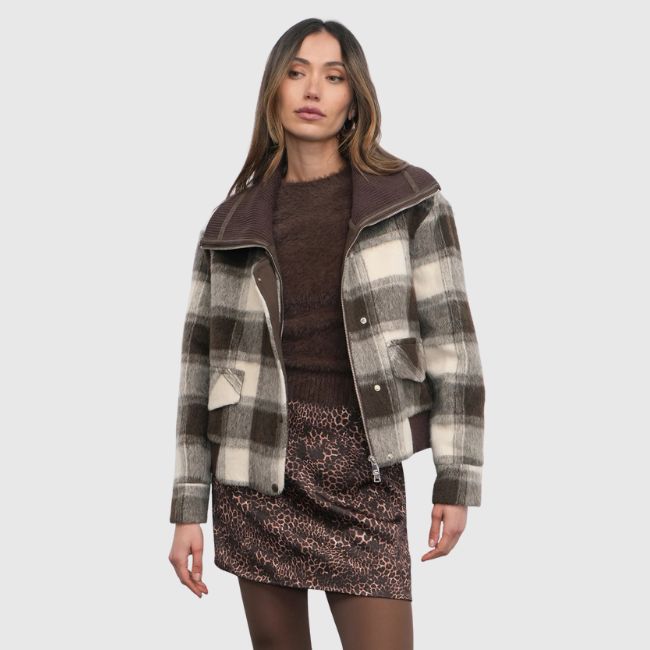 Greylin Lennox Plaid Jacket - Brown Combo