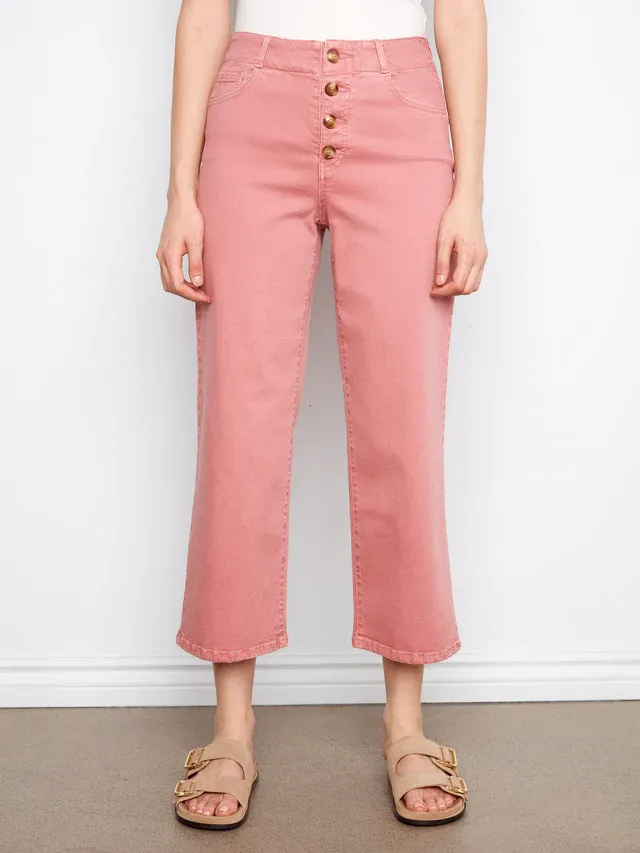 Charlie B Straight Crop Pant - Carnation