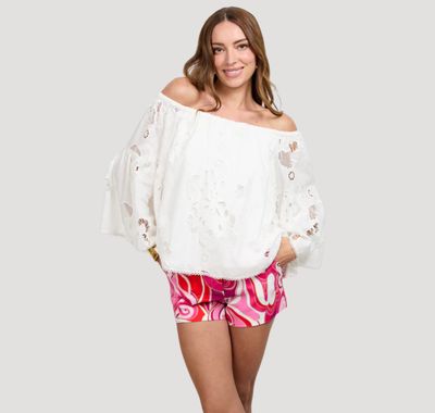 Trina Turk Perry Off-Shoulder Top - White