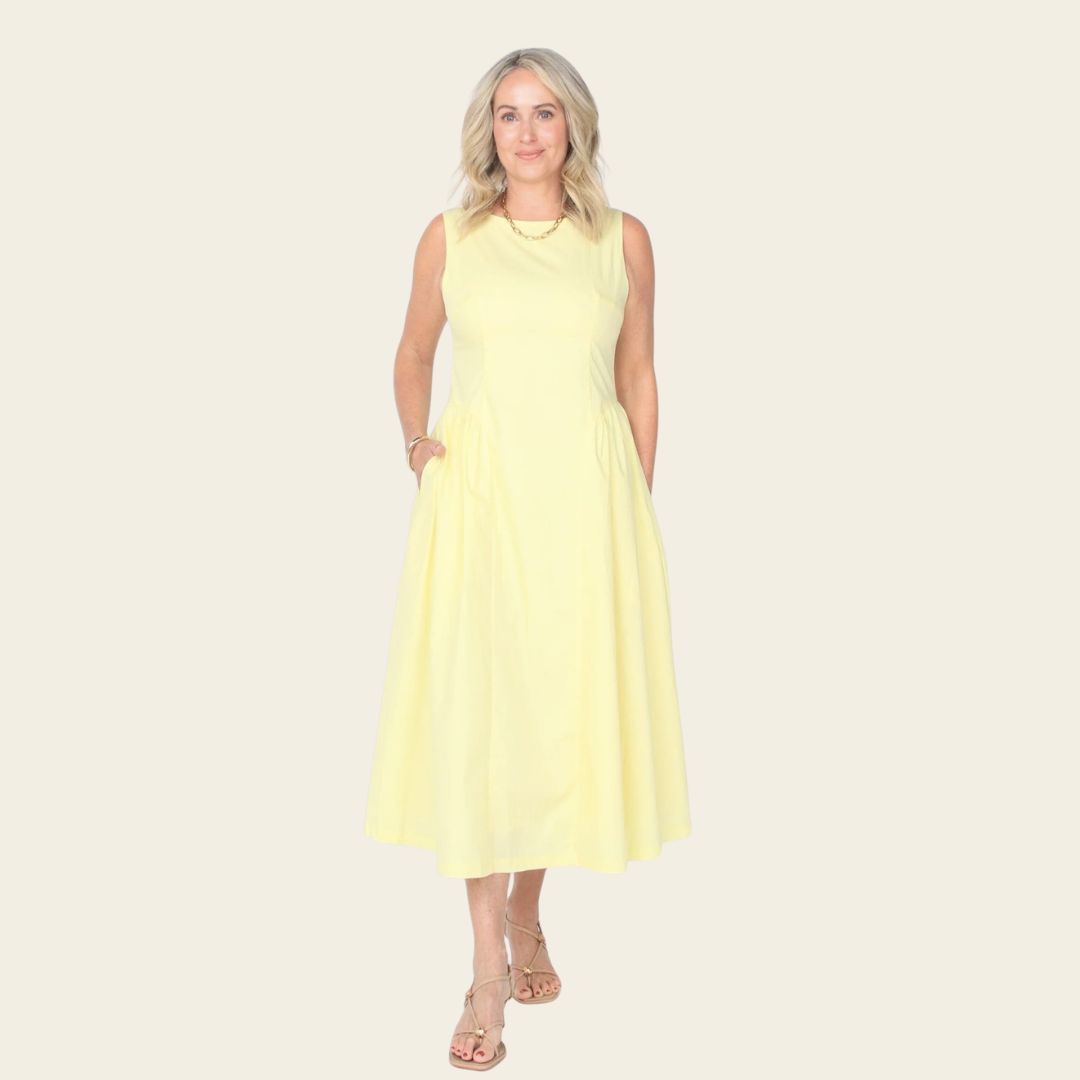 THML Sunshine Breeze Midi Dress - Yellow