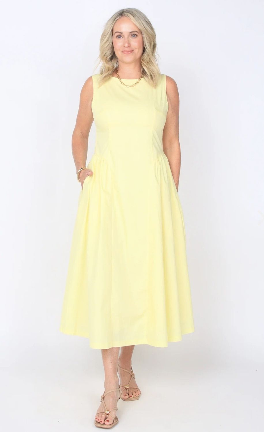 THML Sunshine Breeze Midi Dress - Yellow