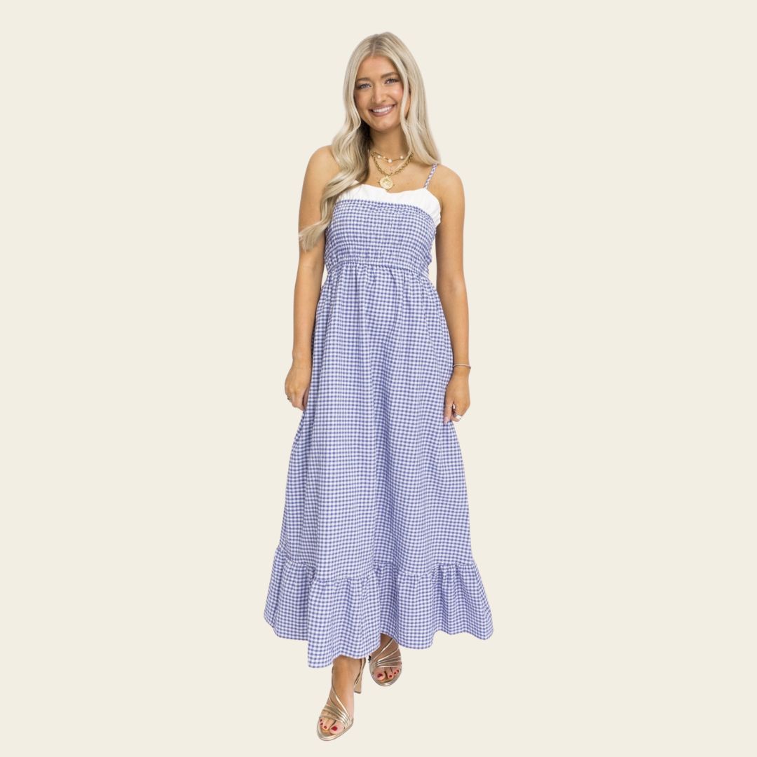 THML Gingham Maxi Dress