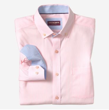 Johnston &amp; Murphy Shirt Ovation Oxford- Pink Stripe