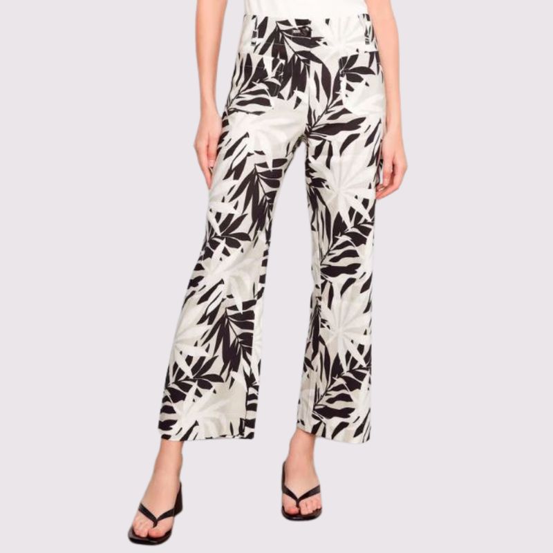 Charlie B Pant Crop Linen- Leaflet