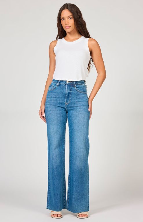 Dear John Fiona Wide Leg Jean - Fog Sky